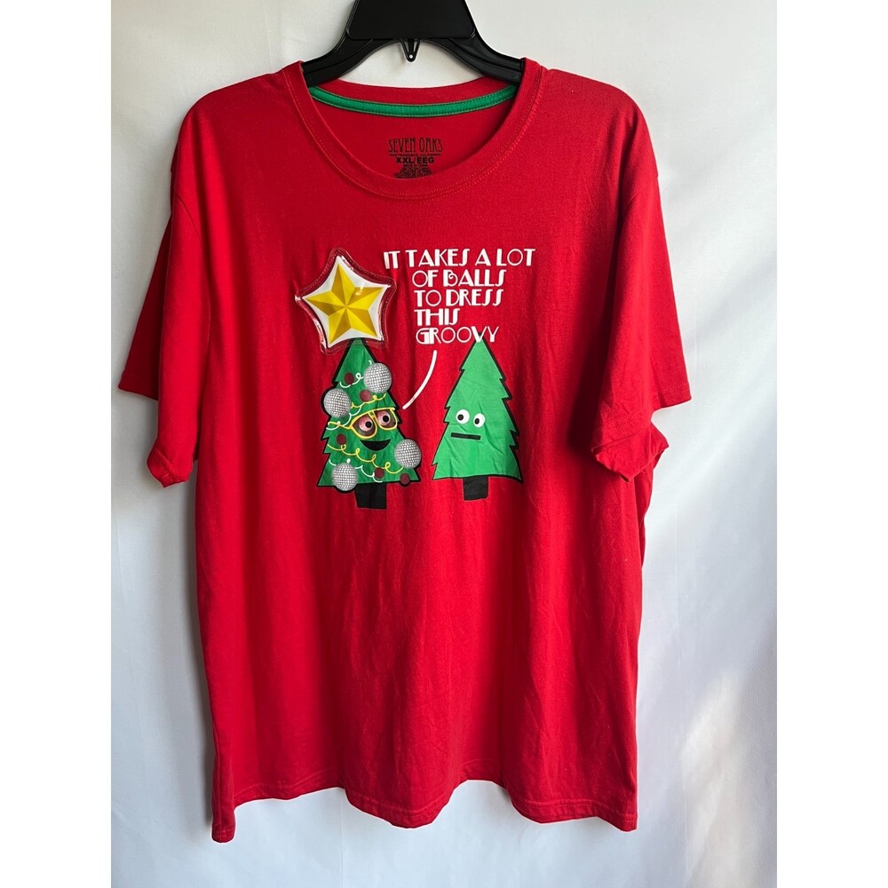 Seven Oaks Christmas Short Sleeve T Shirt Size XXL 2XL Funny Holidays Novelty